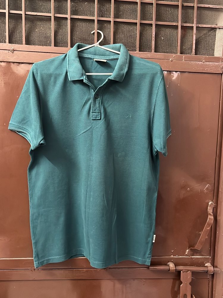 Lee Polo Neck Teal T Shirt