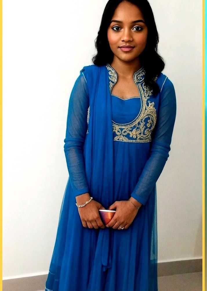 Elegant Blue Anarkali Suit