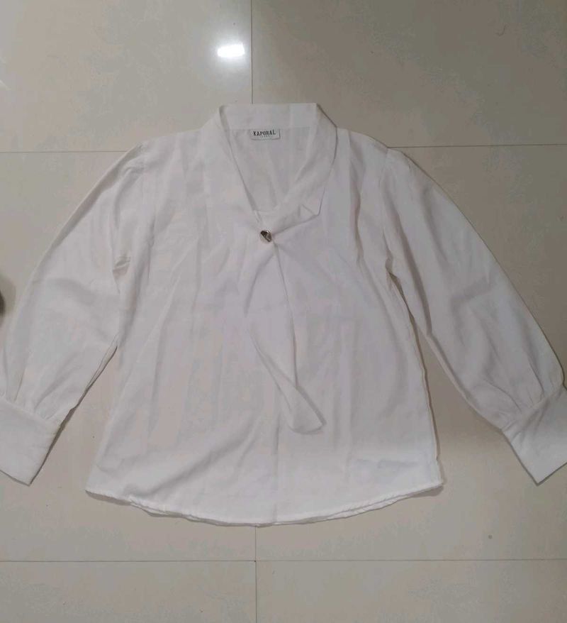 Elegant White Kapree Shirt