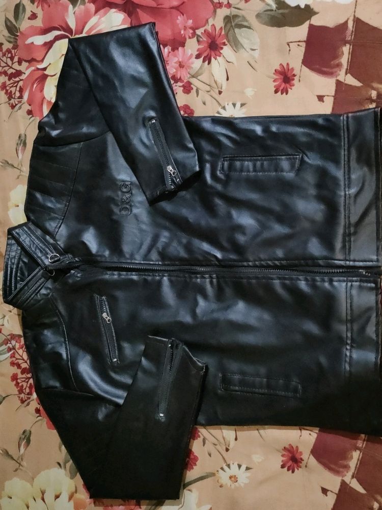 Dolce &amp; Gabbana (PREMIUM BRANDED) 1st Copy Black Leather Jacket