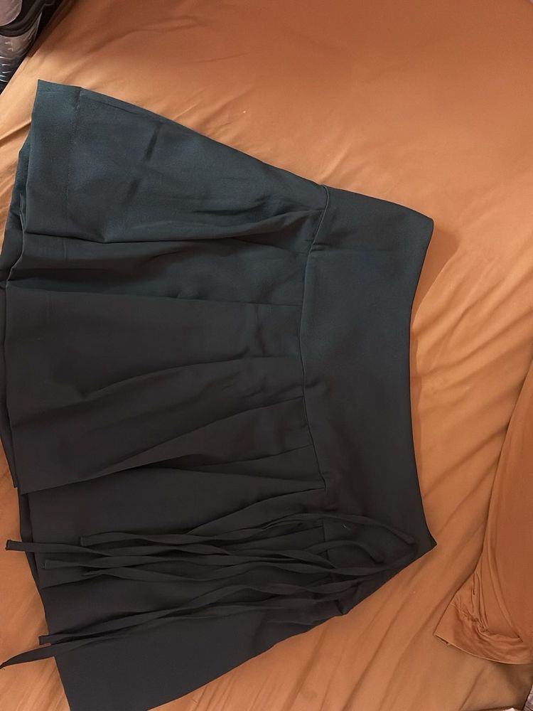 Black Fringe Mini Skirt