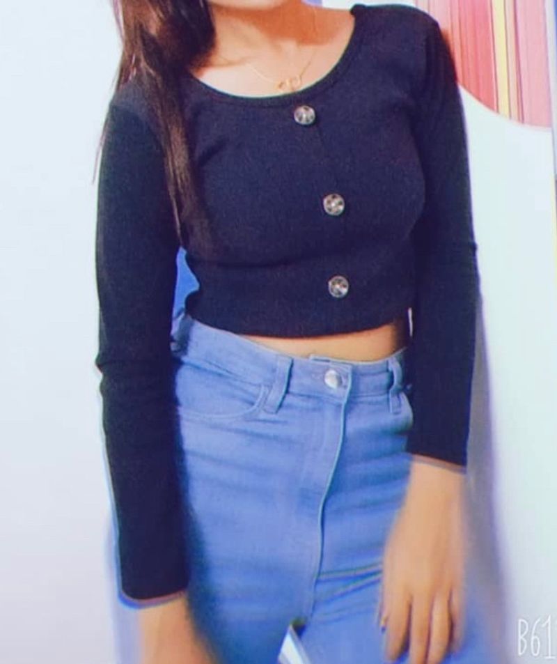 Black  Full Sleeves Top