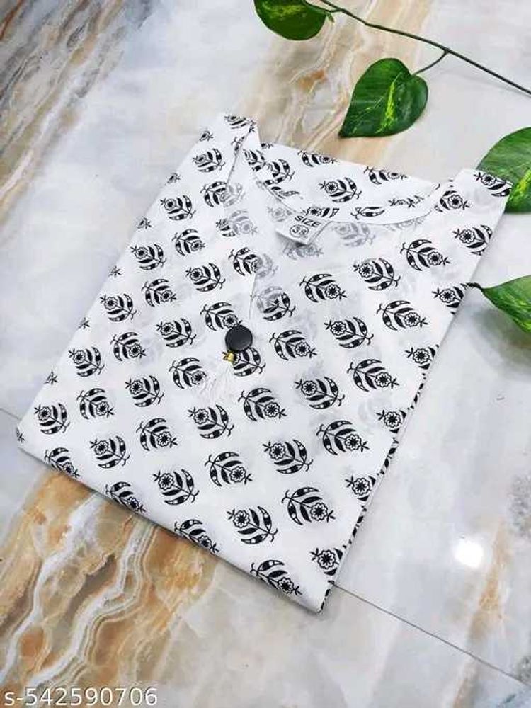 White Printed Kurti