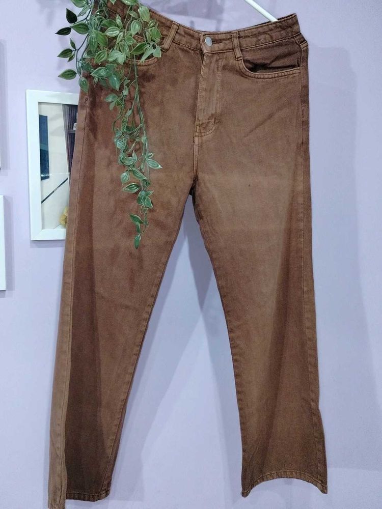 Brown Straight Leg Jeans