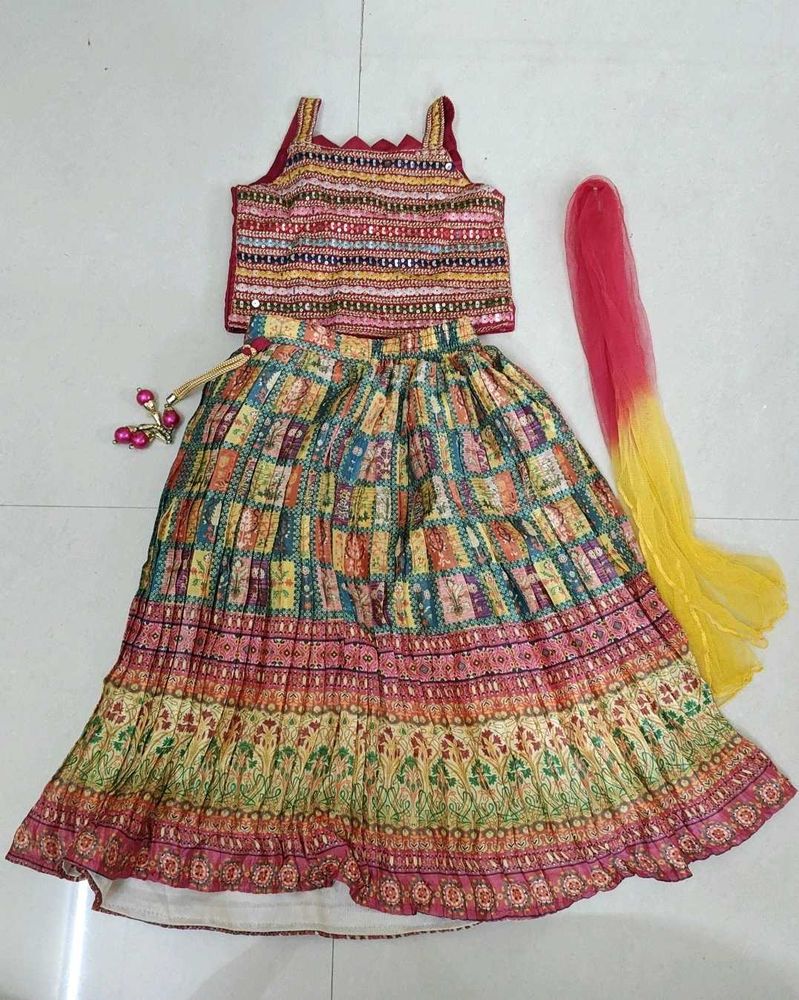 Colorful Embroidered Lehenga Choli Set