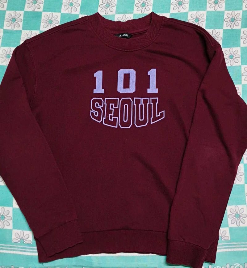 Burgundy '101 Seoul' Sweatshirt