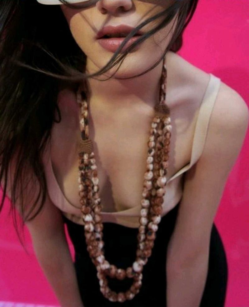 ZARA Fabric Covered Beaded Necklace