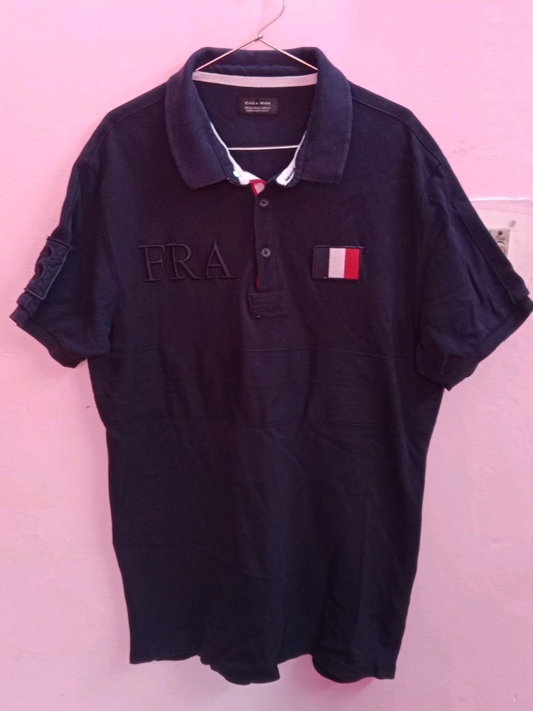 ZARA MAN Navy Blue Men&#39;s Tshirt