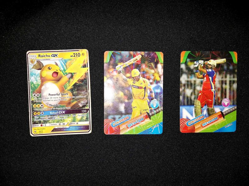 Pokemon Cards And Cricketer Card.