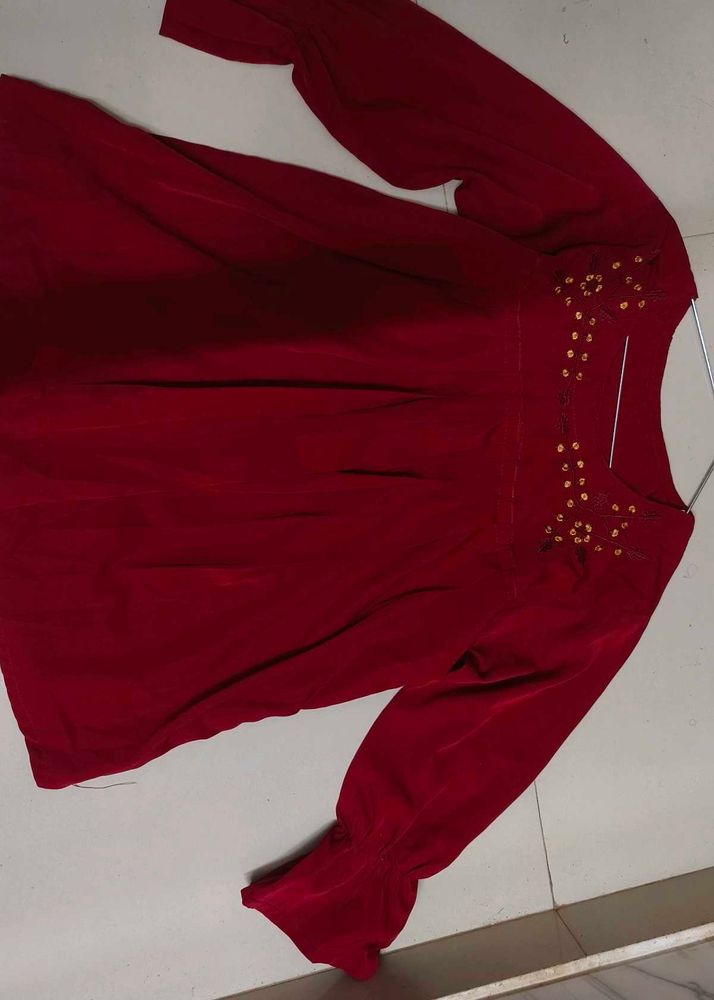 Maroon &amp; Olive Top