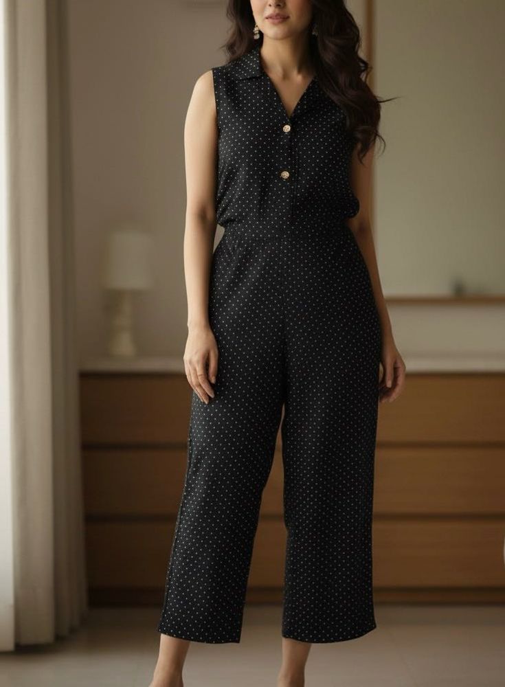 Chic Black Polka Dot Jumpsuit