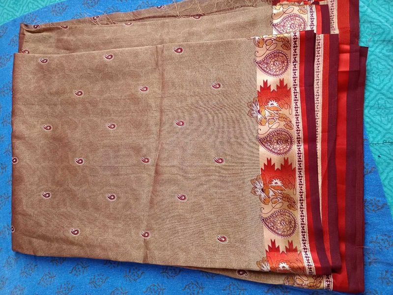 Elegant Brown Paisley Saree