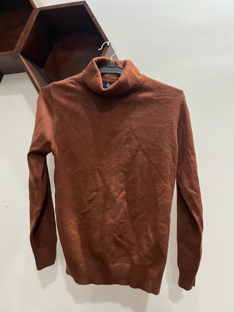 Brown Turtleneck Sweater