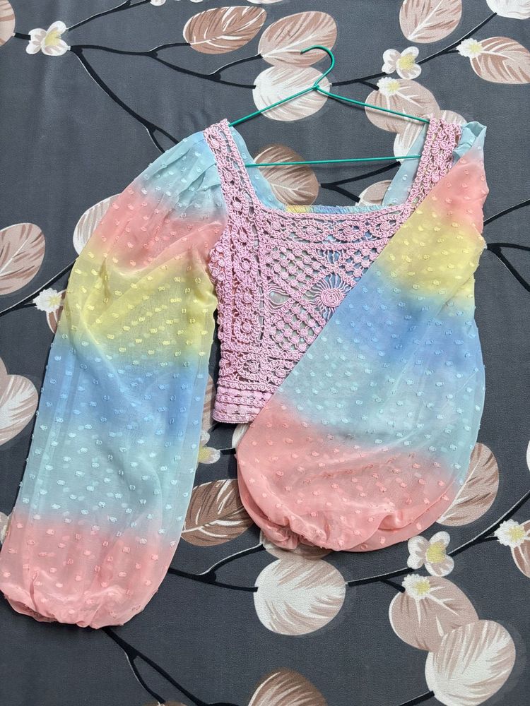 Colorful Crochet Crop Top