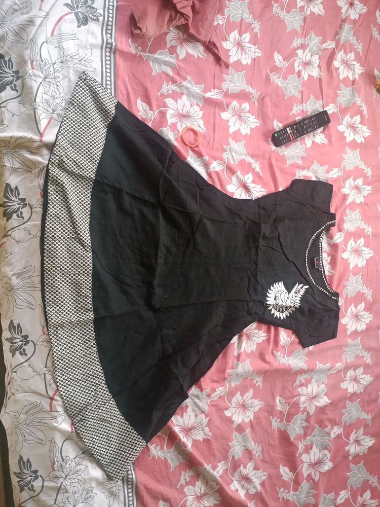 New Black Aline Kurta