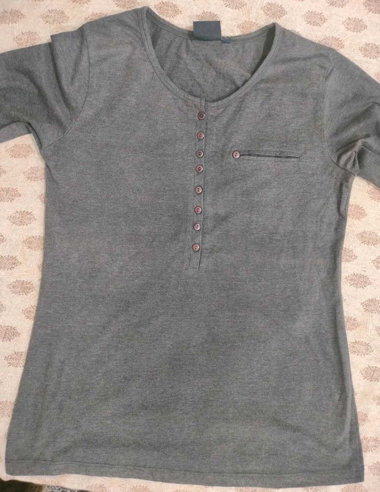 Gray Henley Top