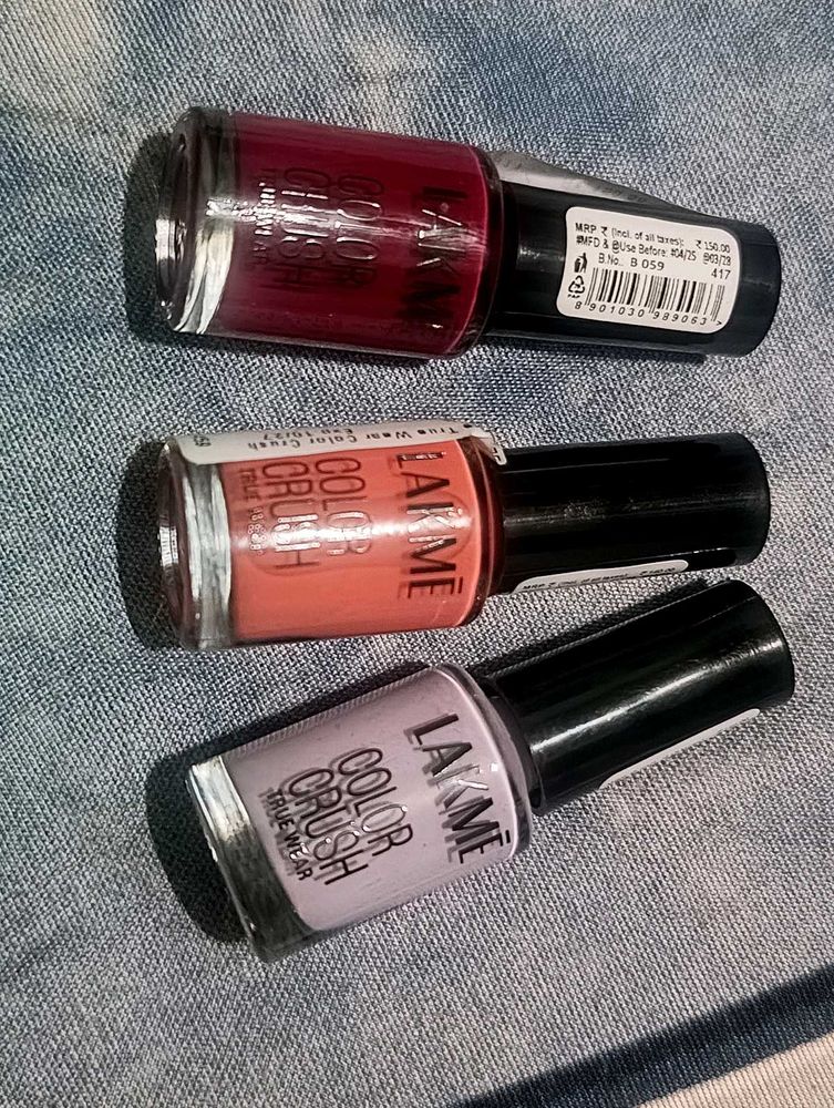 Pack Of 3, Lakme Nail Polish