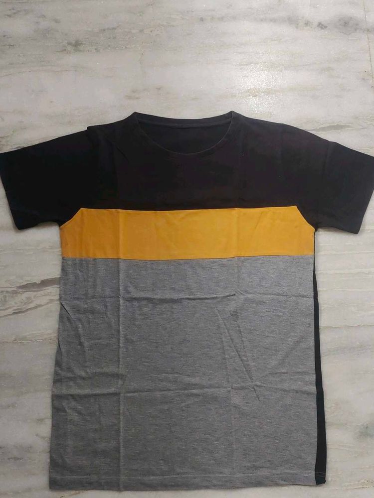black Color Block T-Shirt