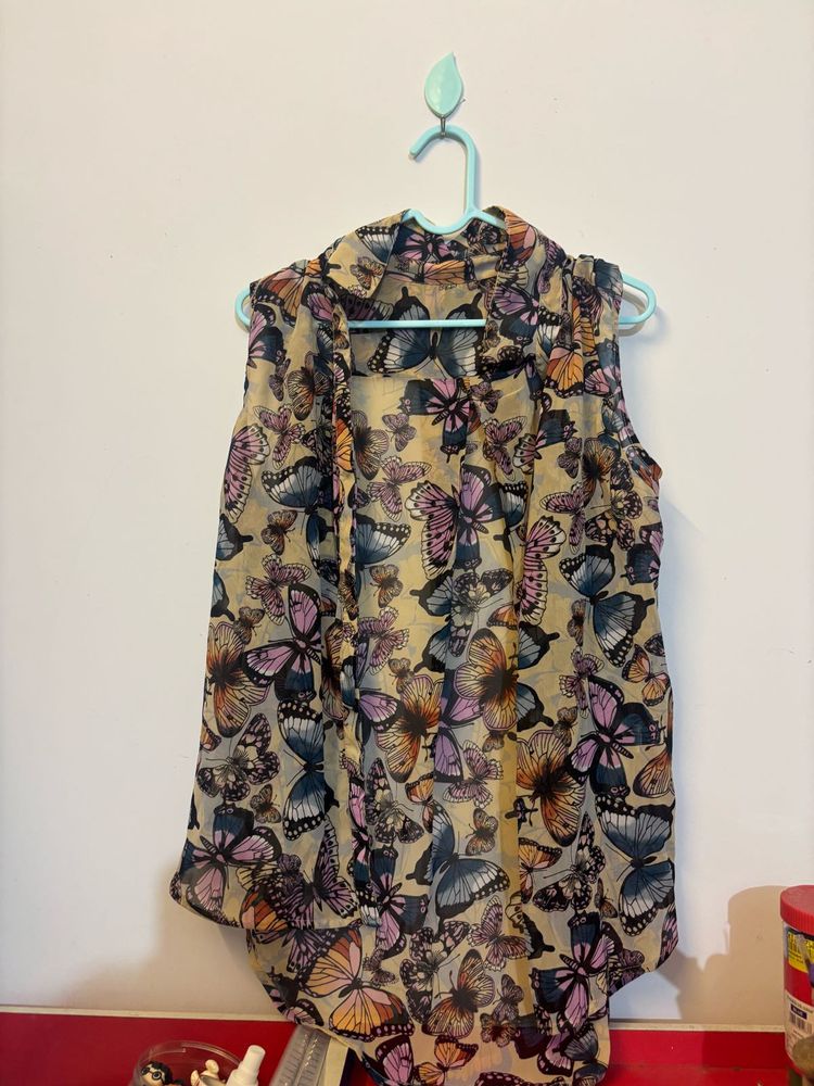 Butterfly Print Sleeveless Top