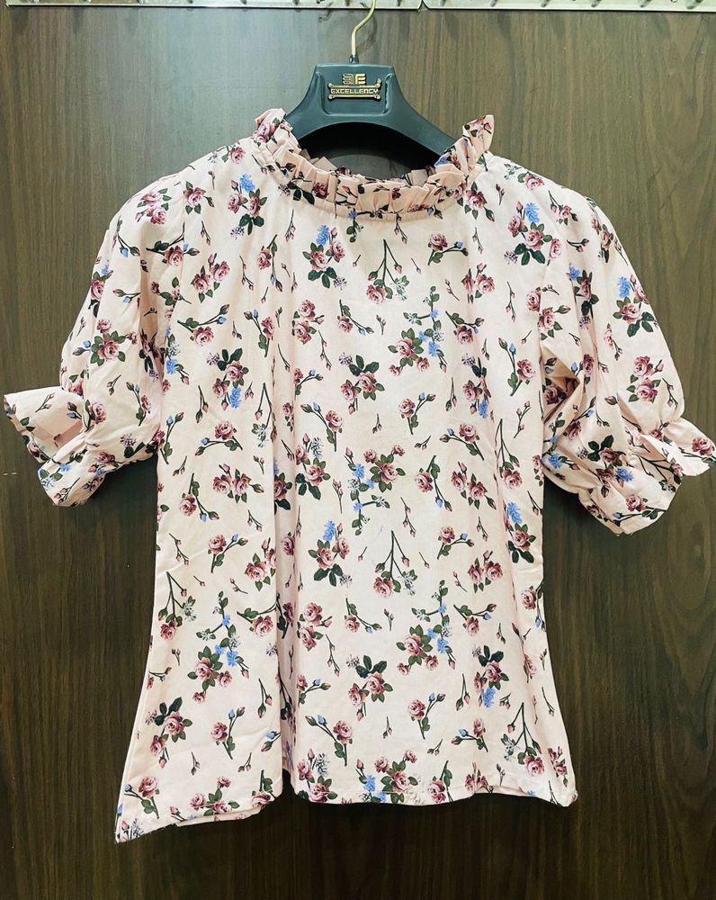 Floral Print Ruffle Top