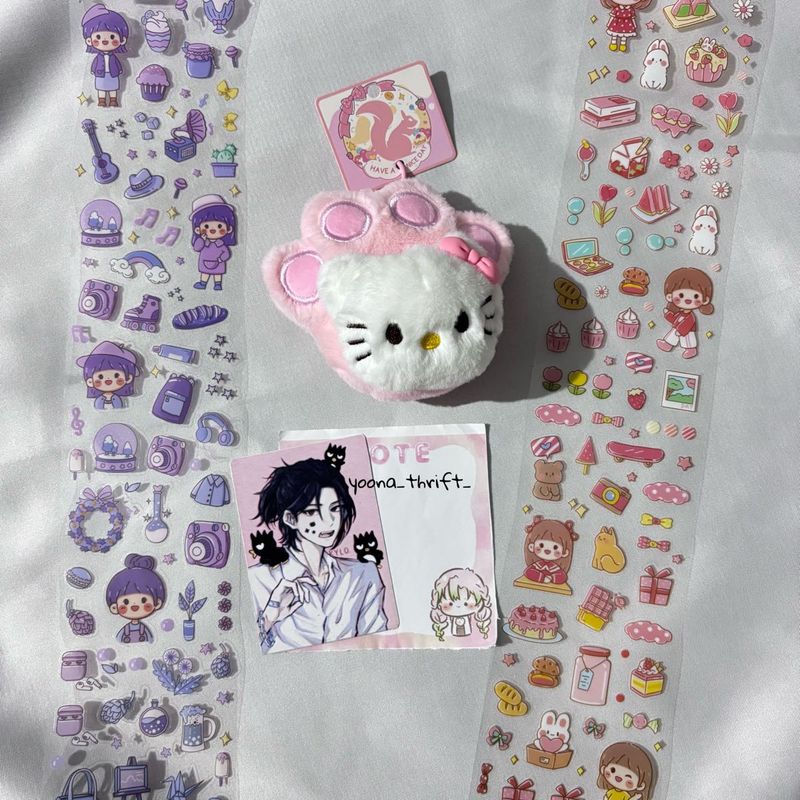 Hello Kitty Plushie Chain With Stickers