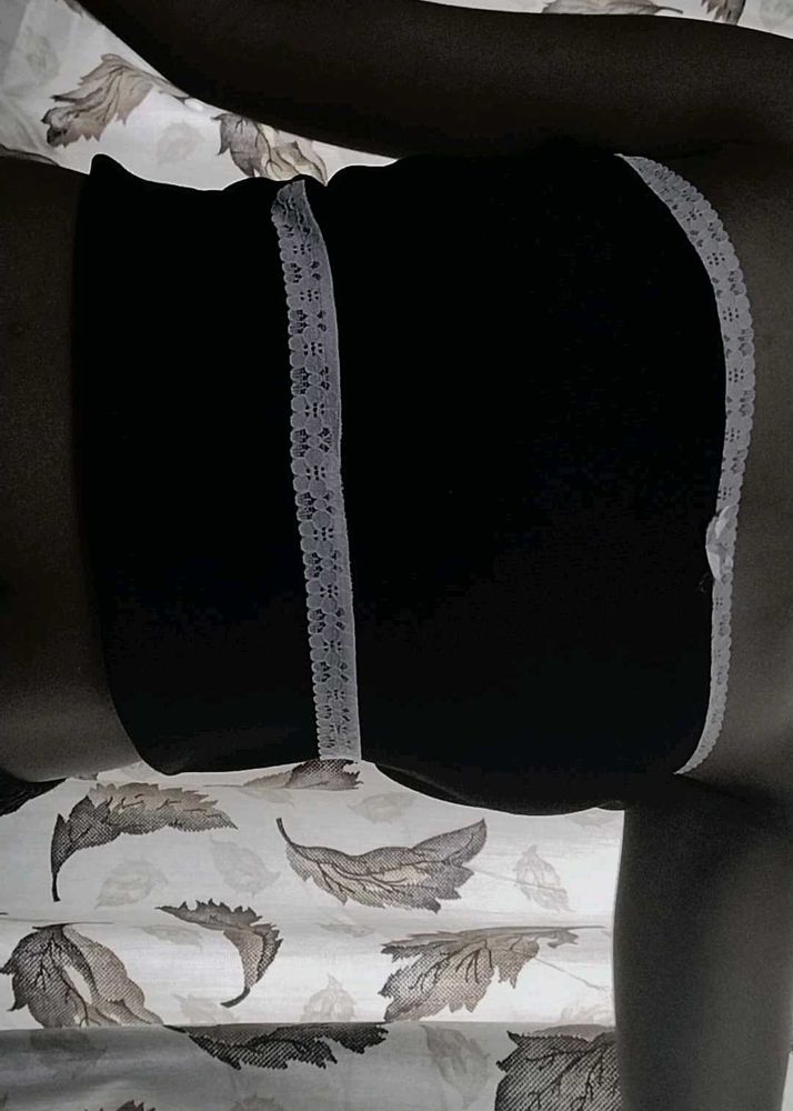 Black Lace Trim Shorts