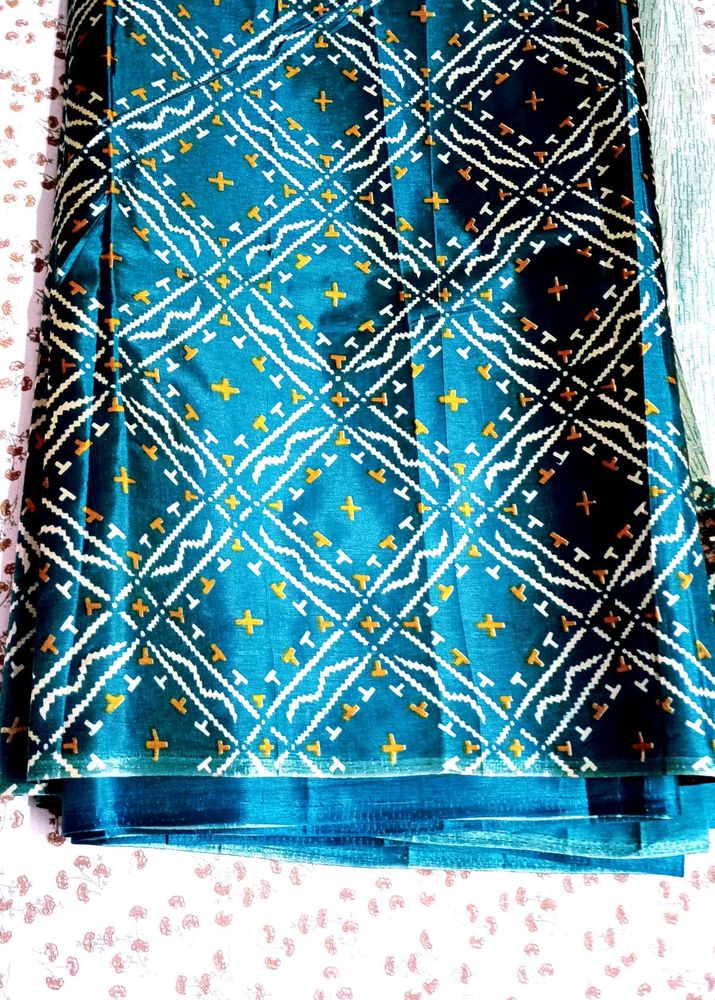 new Elegant Blue Patola Saree