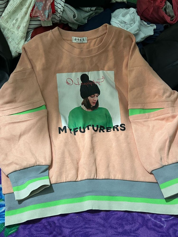 Oversized Graphic Print Sweatshirt