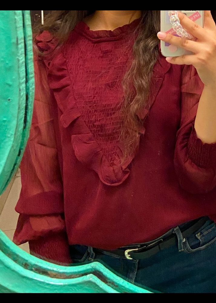 Maroon Madame Top