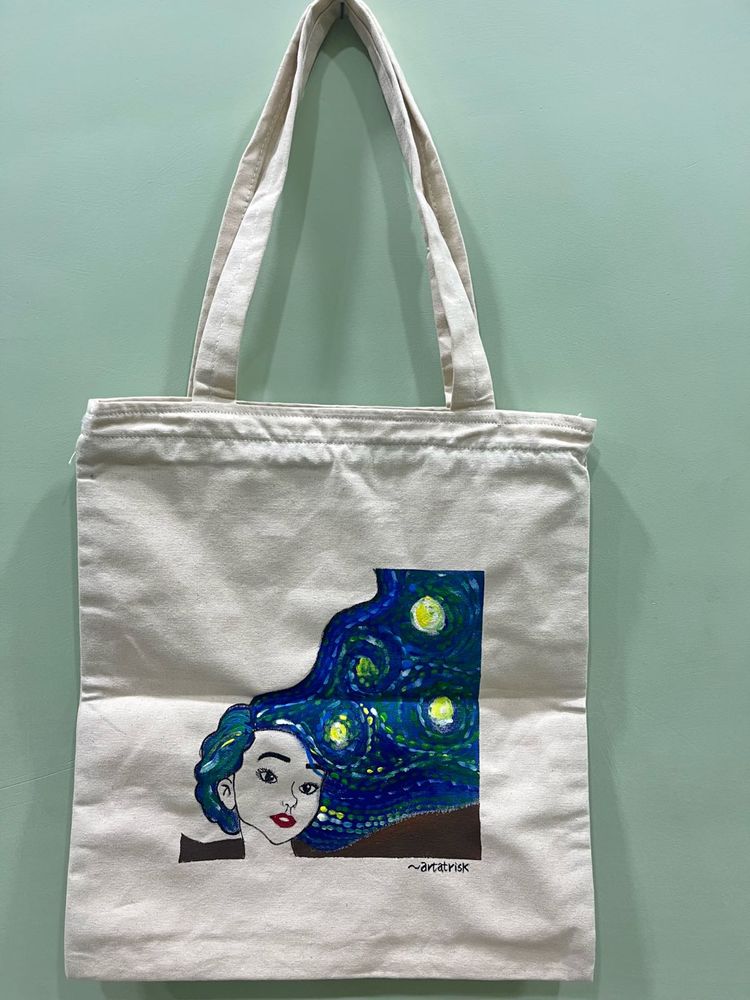 Hand-Painted Tote Bag