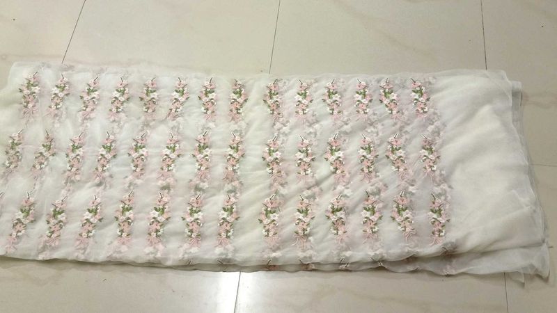 Floral Embroidered Tulle Fabric