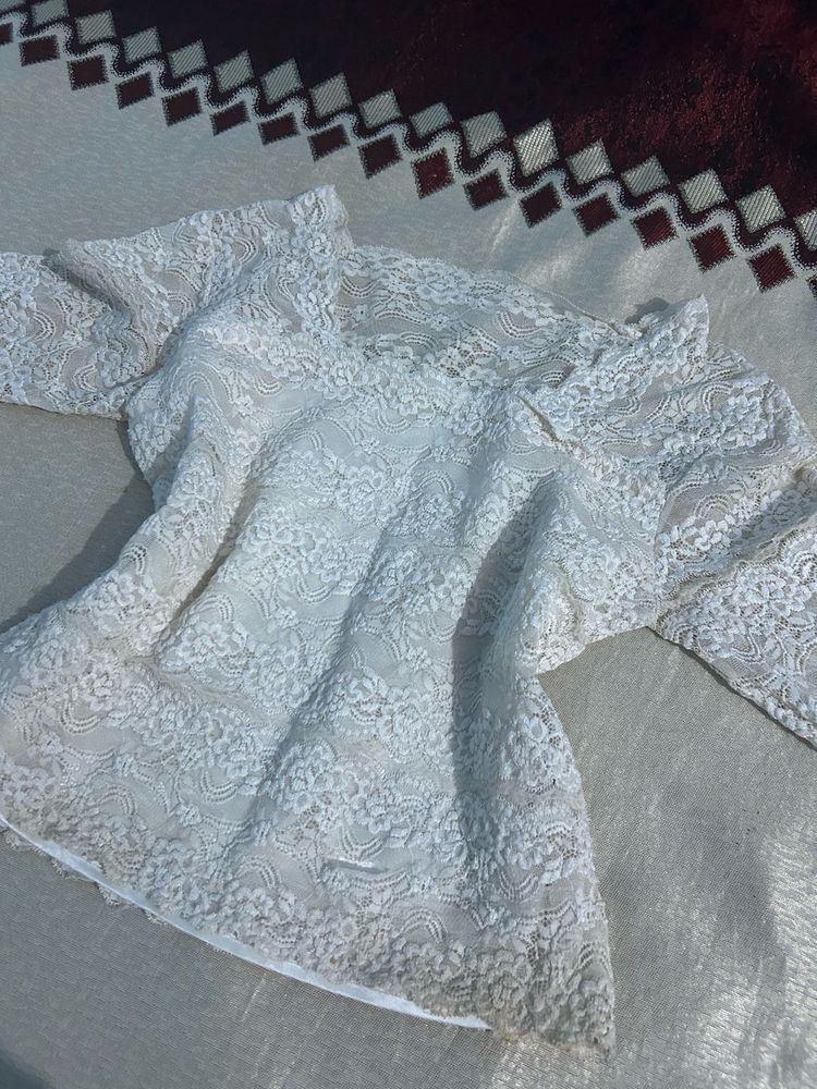 Ivory Floral Lace Top