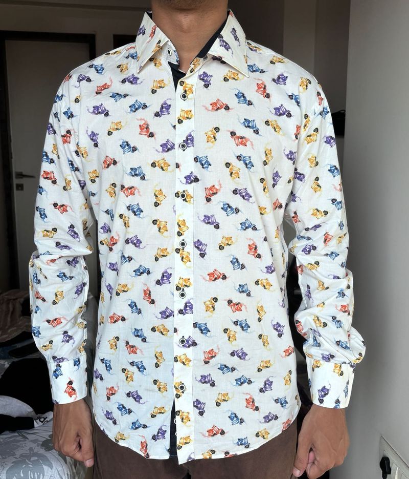 Daniel Bessi Milano Slim Fit Printer Casual Shirt