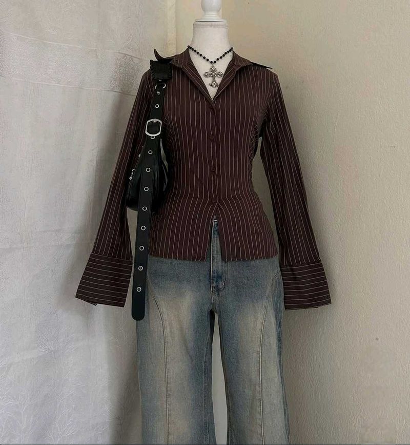 Zara Y2k Fitted Shirt
