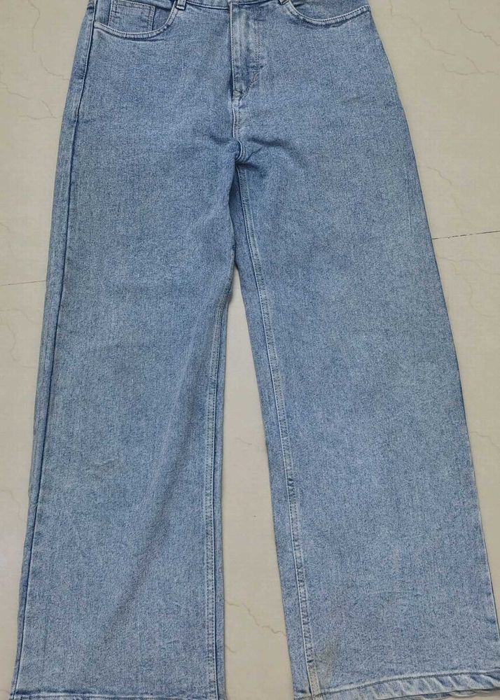 Sky Blue Jeans And Cargo Shorts For Women