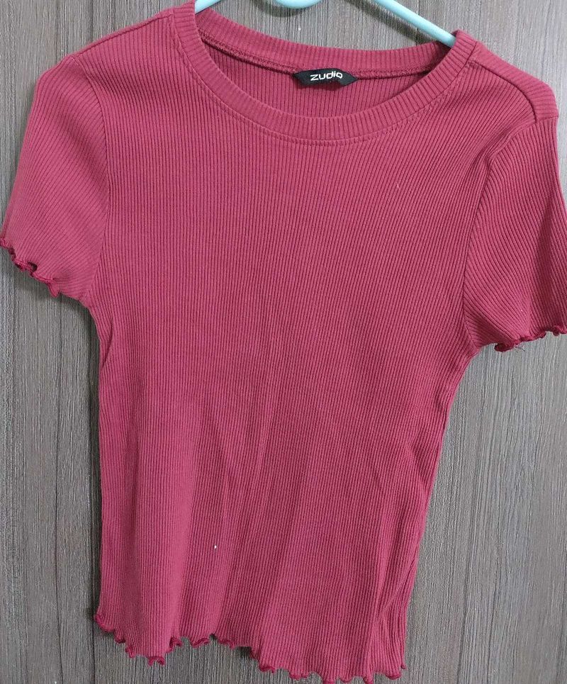 Striped Red Crop Top