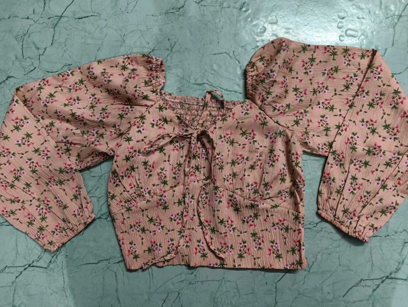 Floral Tie-Front Top