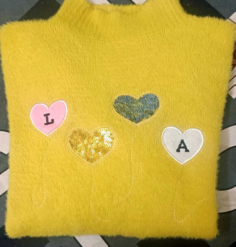Yellow Heart Sweater