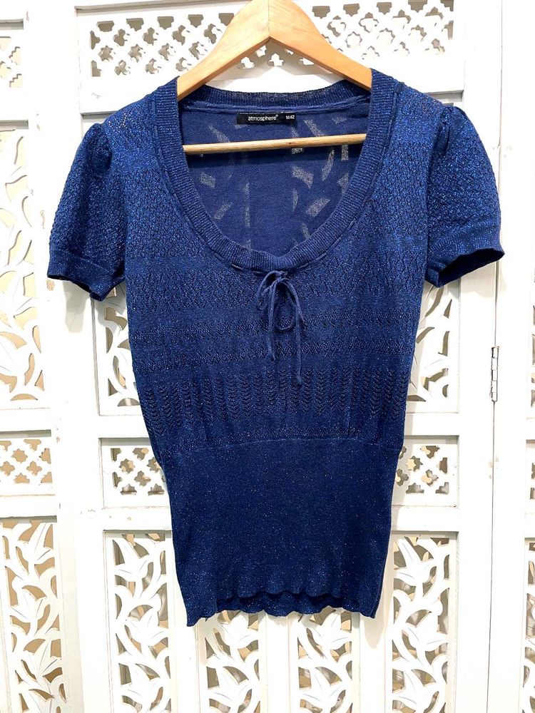 Blue Knit Top C