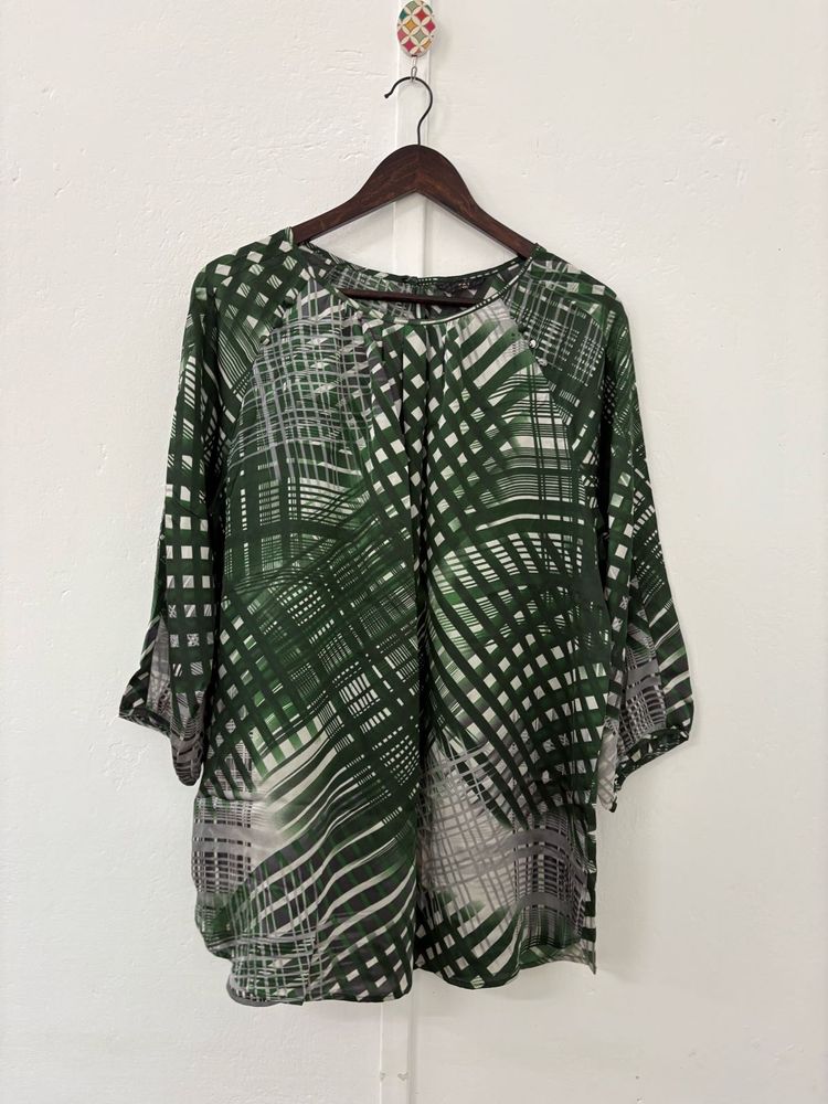 Green Satin Top