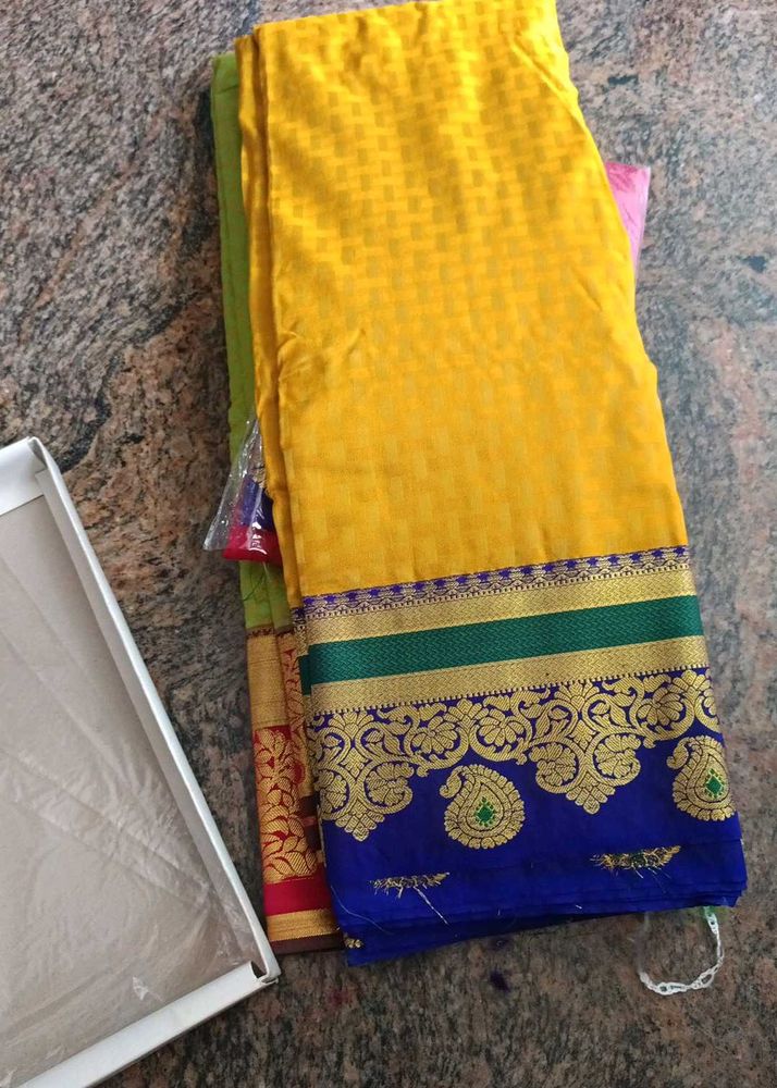 Semi kanjivaram Silk Saree (price fixed)