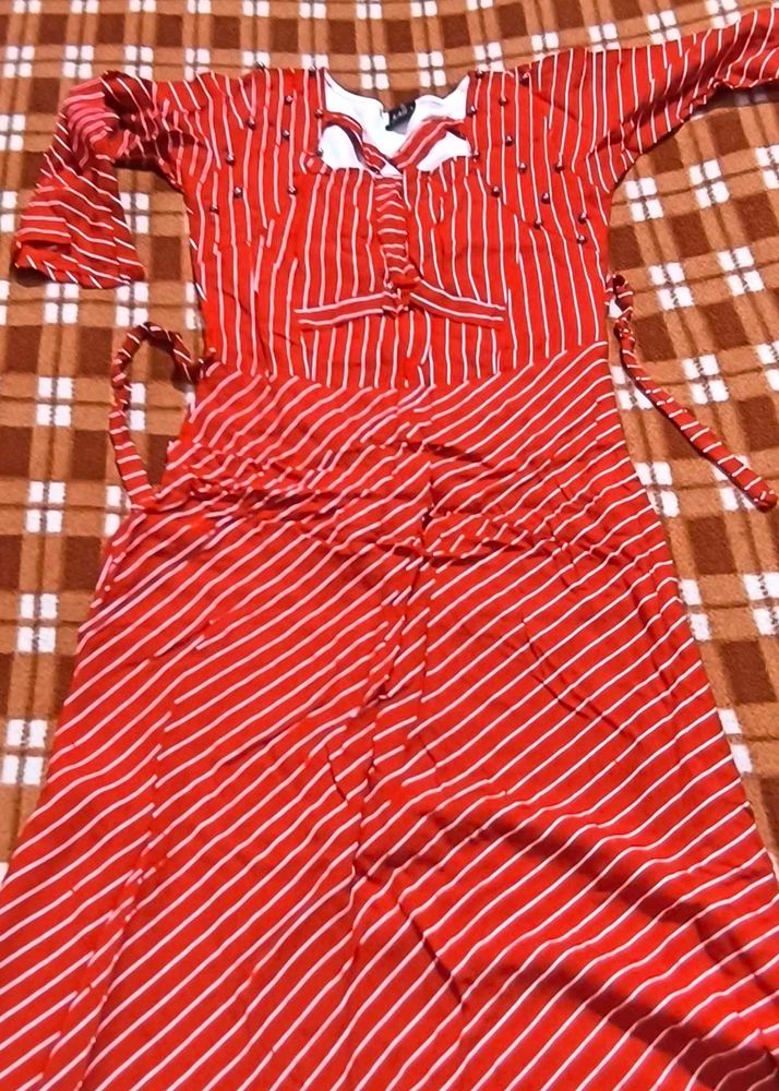 Striped Red Dress