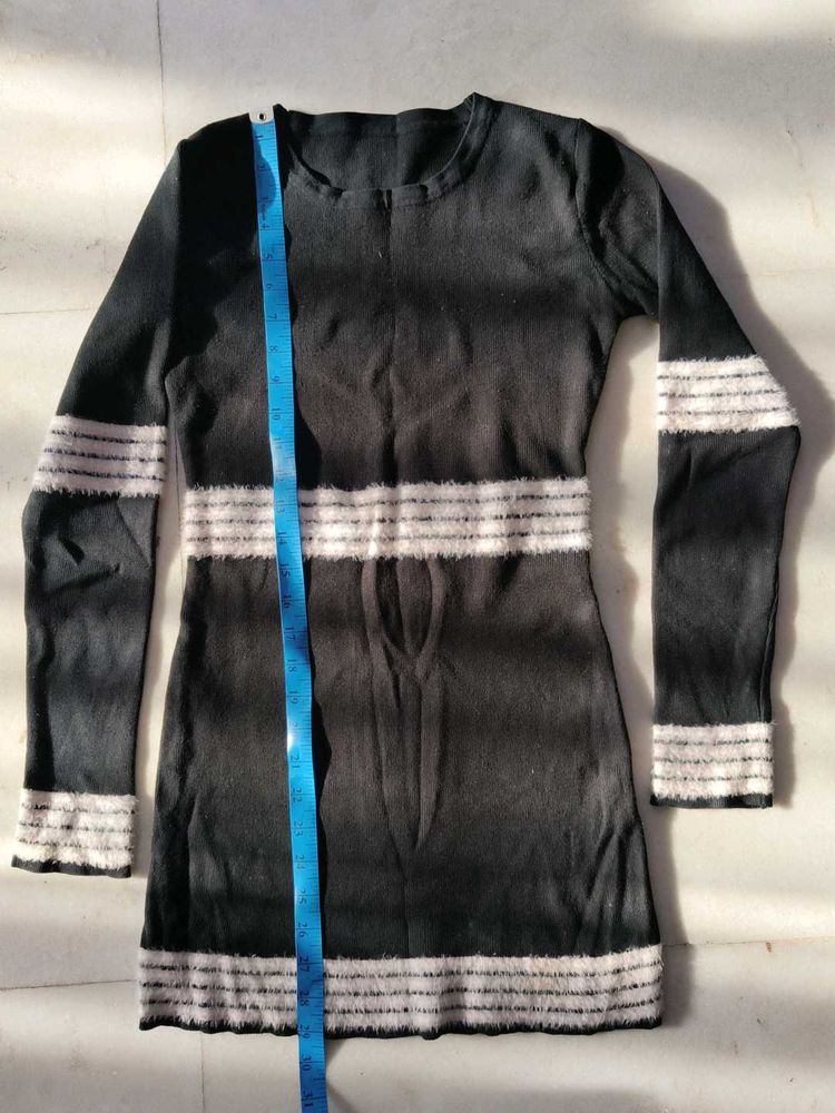Black &amp; White Mini woollen Dress