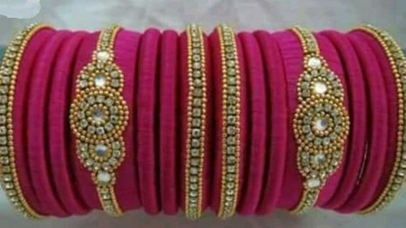 Pink Silk Thread Bangles