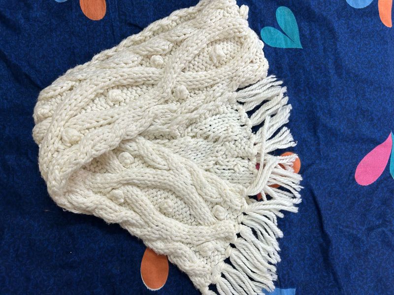 handmade Knit Scarf with Fringe