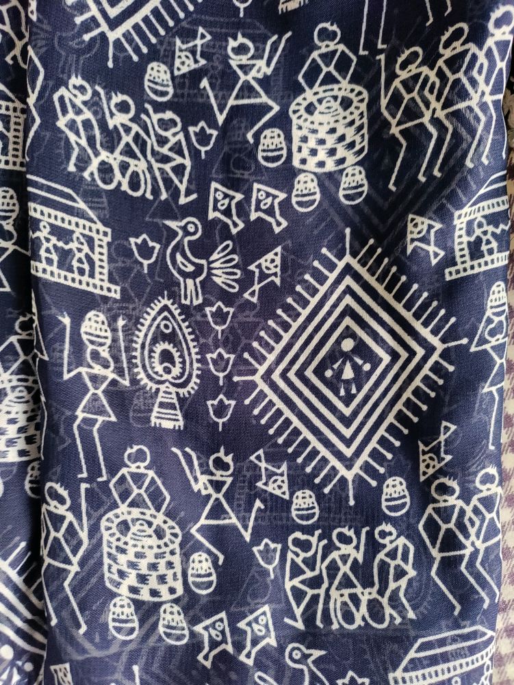 Tribal Print Chiffon Saree