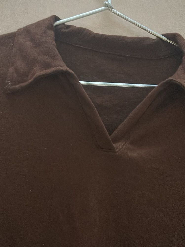 Brown Long Sleeve Top