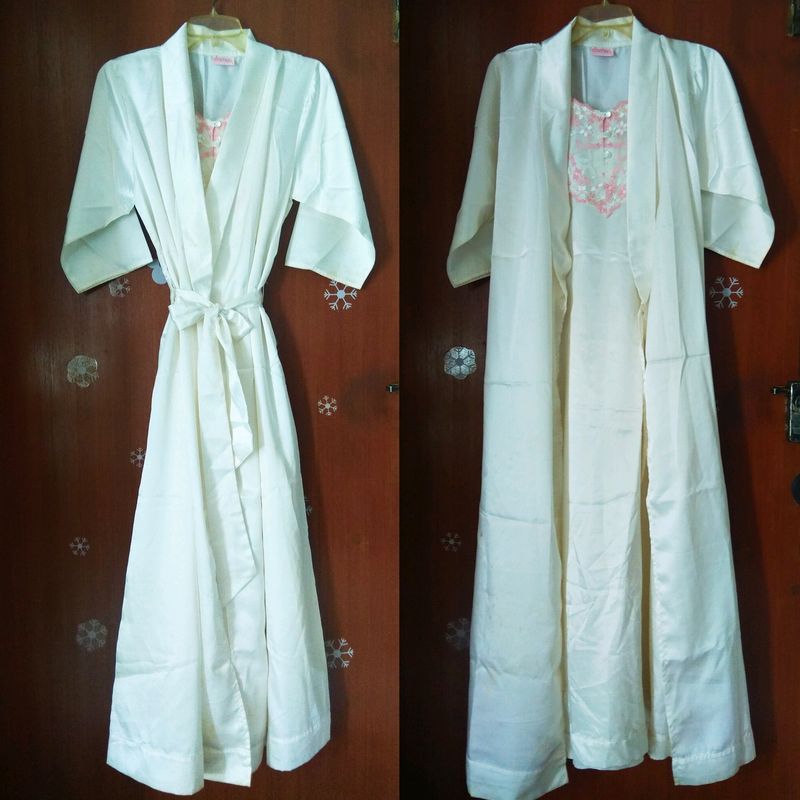 Ivory Satin Bridal Nightwear Set