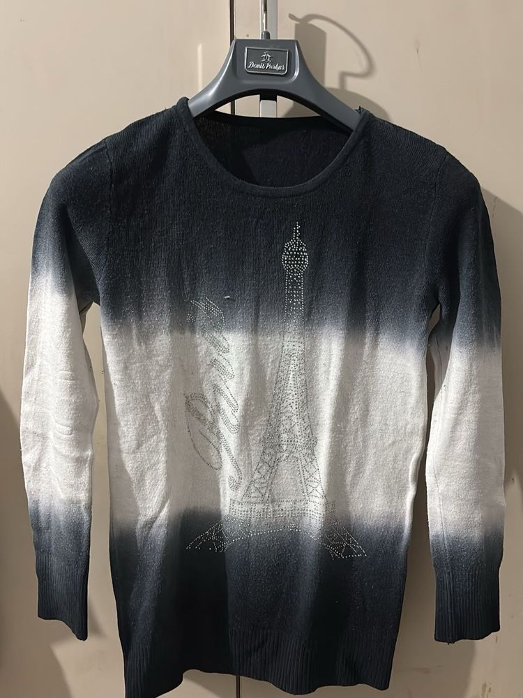 Eiffel Tower Embellished Sweater