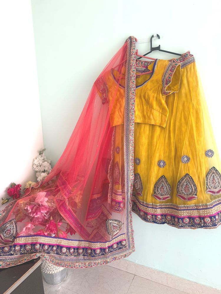 Elegant Yellow Lehenga Choli